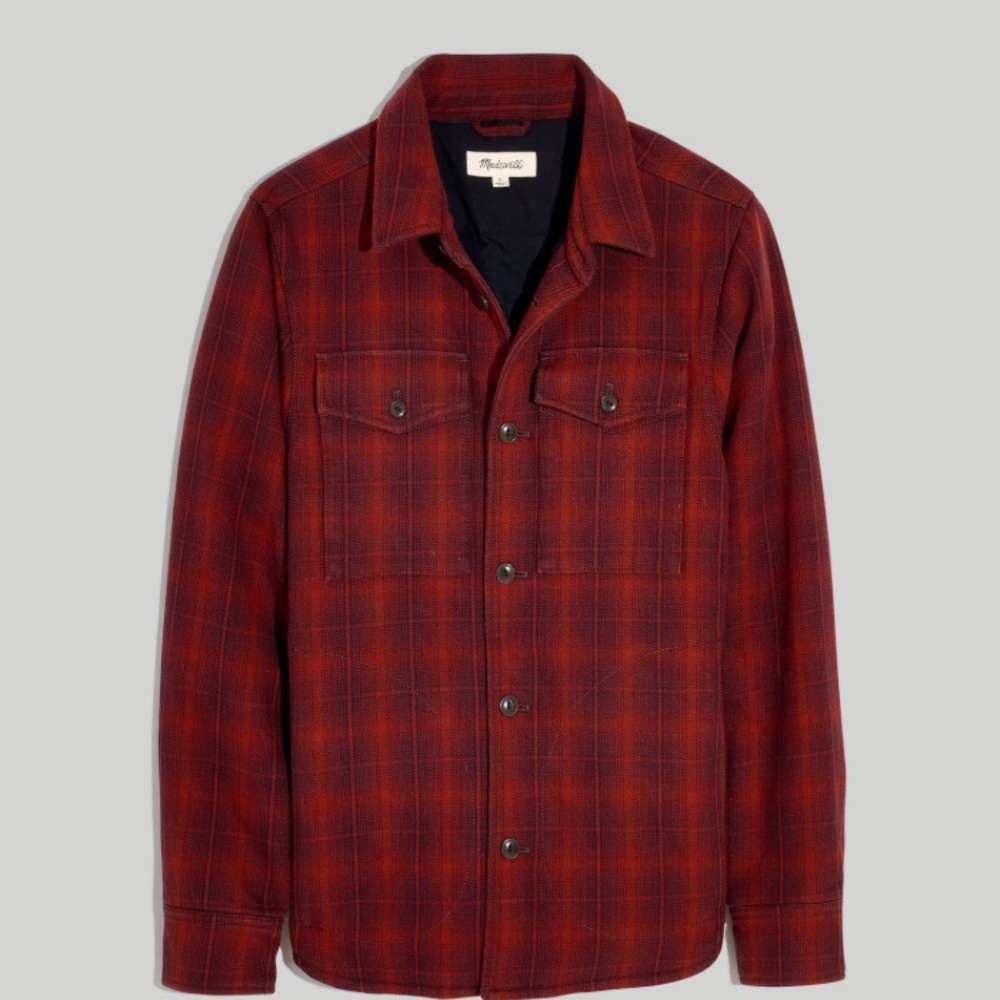 Madewell Quilted Shirt-Jacket in Plaid